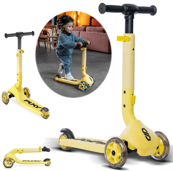 Push Roller Kinder-Scooter Klappbar mit LED Rollen (Pinapple)