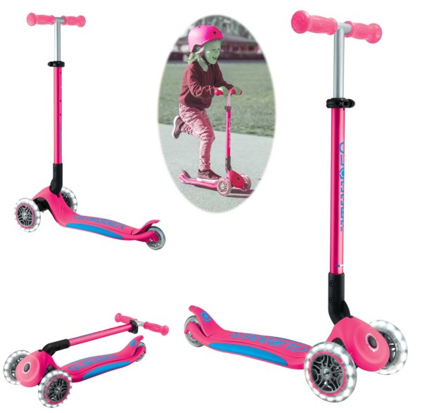 Scooter Elite Lights mit Leuchtrollen (Fuchsia)