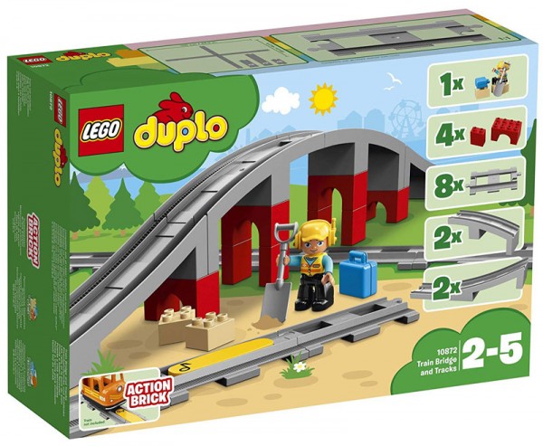 Duplo Eisenbahnbrücke und Schienen 10872