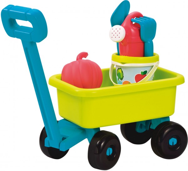 Handwagen mit Sandspielzeug (Petrol-Grün)
