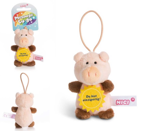 Kuscheltier Schwein Du bist einzigartig Sonne (Gelb)