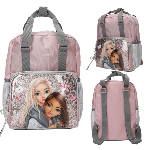 TOPModel Rucksack My BFF (Grau-Rosa-Glitzer)