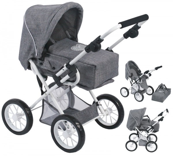 Puppenwagen Leni (Jeans Grau)