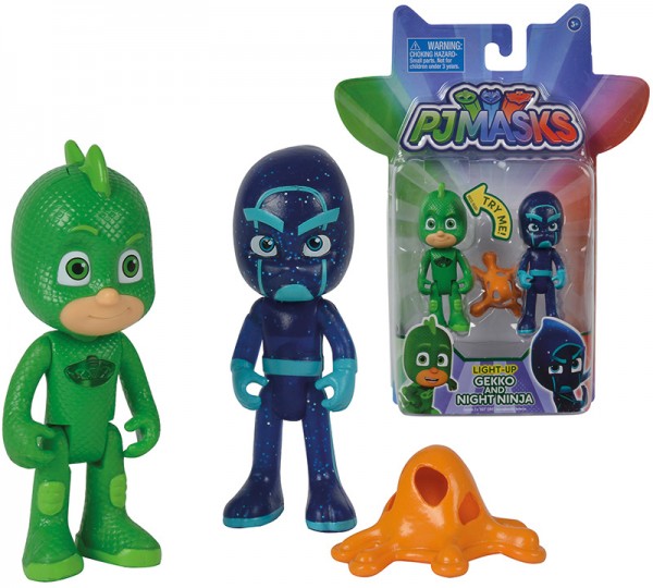 PJ Masks Figuren Set 2er Pack Gecko und Ninja mit Licht