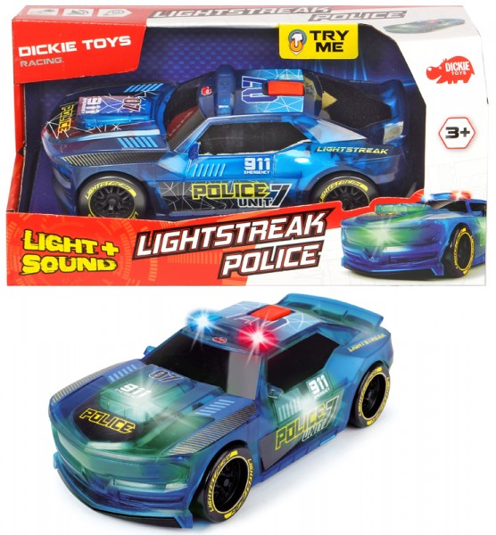 Rennauto Lightstreak Police mit Friktion und Licht & Sound