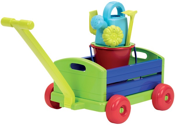 Bunter Bollerwagen mit 6-teiligem Zubehör