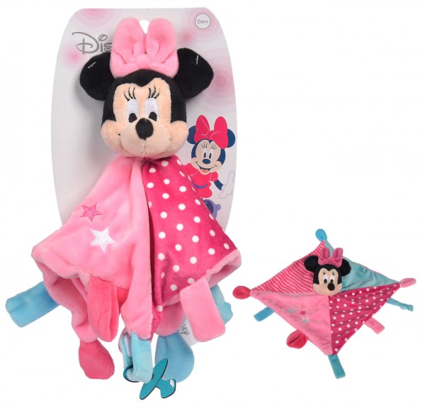 Disney Minnie Maus Großes 3D Schmusetuch mit Schnullerhalter (Rosa-Pink)