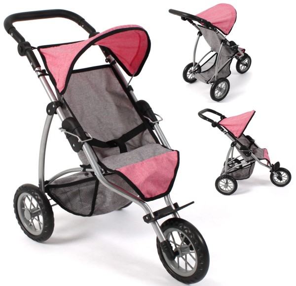 Puppenwagen Jogging-Buggy Leon (Melange Pink)