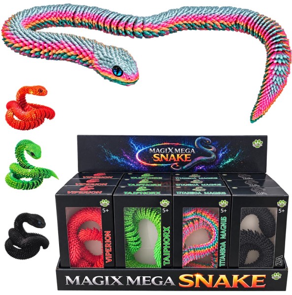 MagiX Mega Snake - gigantischer Schlängelspaß Schlange 75 cm (Sortiert)