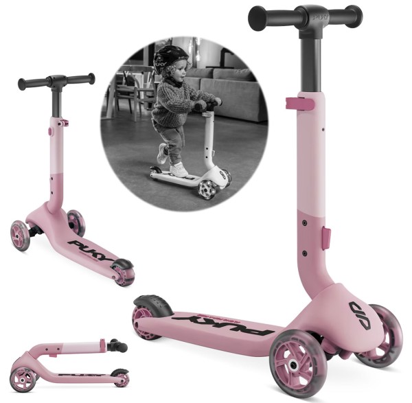 Push Roller Kinder-Scooter Klappbar mit LED Rollen (Raspberry)