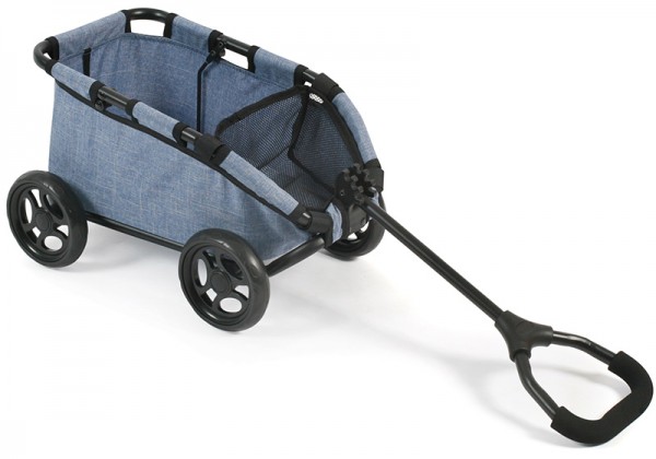 Ziehwagen Skipper für Puppen und Teddys (Jeans Blue)