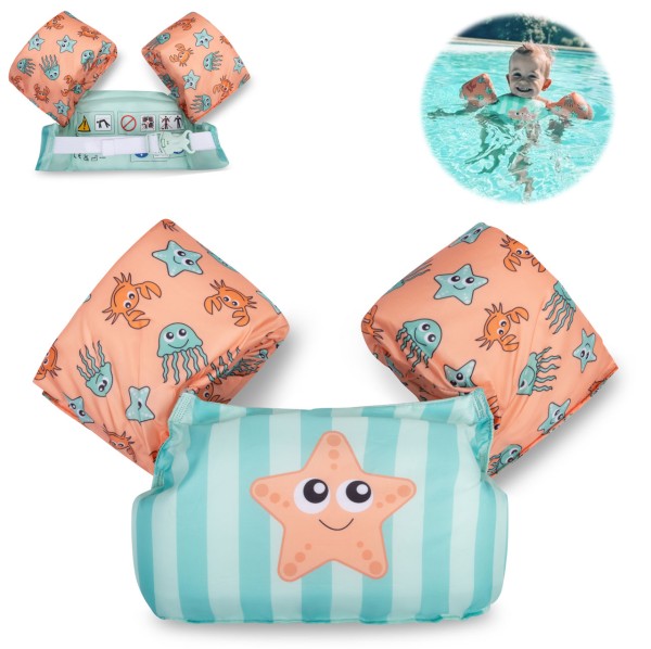 Schwimmhilfe Puddle Jumper Seestern 2 - 6 Jahre (Mintgrün-Coralle)