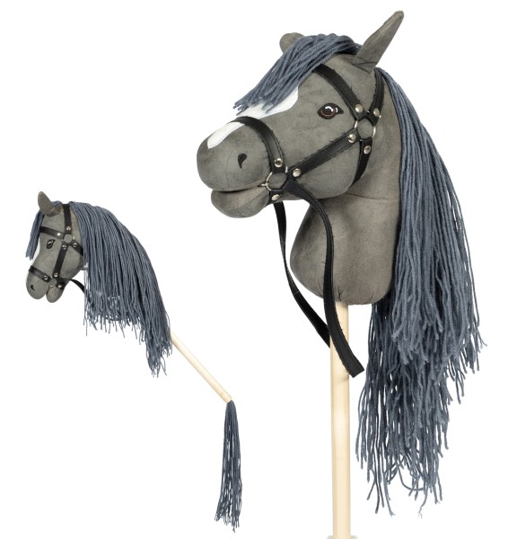 Hobby Horse Steckenpferd mit offenem Mund und Schweif (Grau)