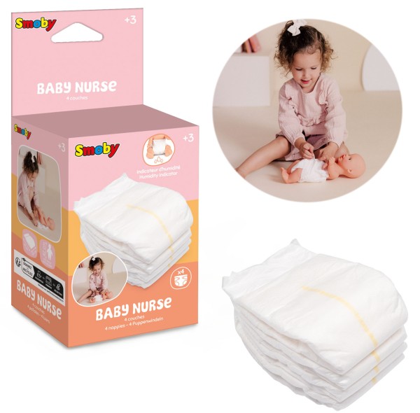 Baby Nurse Puppenwindeln bis 50 cm (4er-Set)