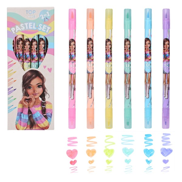 TOPModel 6 Doppel-Fasermaler Pastell Set