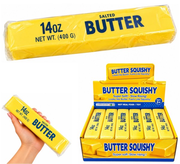 Große XL Squishy Butter 22 cm Slow Rising Trend Spielzeug (Gelb)