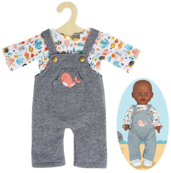 Puppenkleidung Latzhose mit Shirt Wal Bobby Gr. 35-45 cm