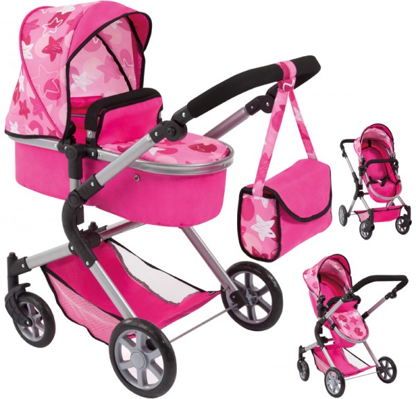 Puppenwagen City Neo Sterne (Pink-Rosa)