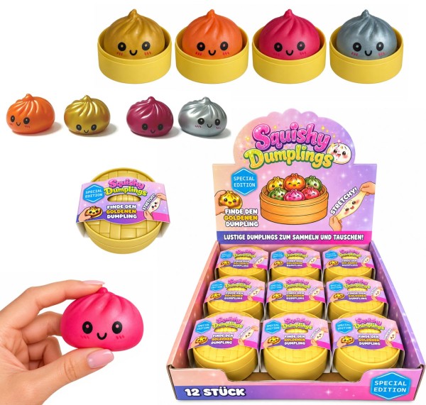 Squishy Quetsch Dumplings Metallic Weich 5 cm (Sortiert)
