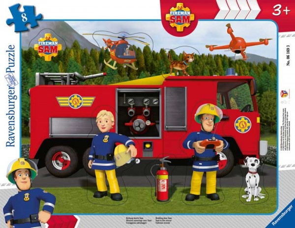 Rahmenpuzzle Feuerwehrmann Sam Rettung durch Sam mit 8 Teilen