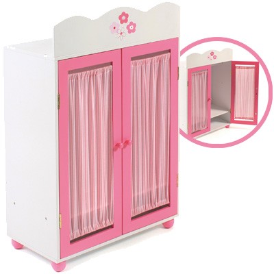 Puppenschrank Fiori (Weiß-Rosa)