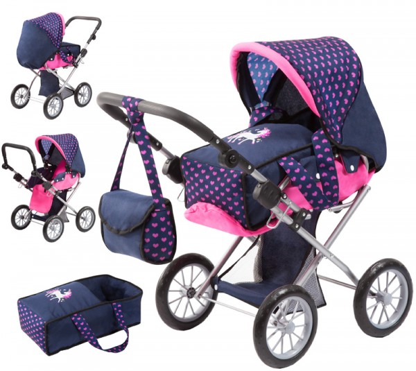 Puppenwagen City Star Einhorn (Blau-Pink)