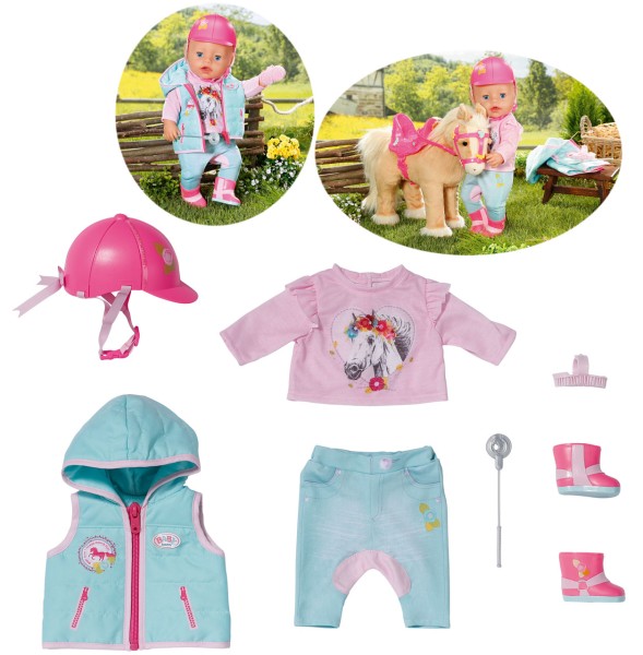 Baby Born Deluxe Reitoutfit 43 cm (Rosa-Hellblau)